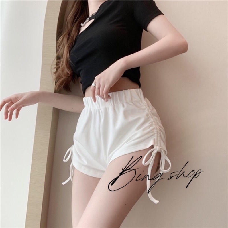 Quần short nữ rút dây cạp chun hot hit vải đẹp Bingshop