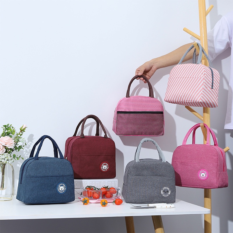 Túi Đựng Hộp Cơm Trưa Lót Giấy Nhôm Dày Giữ Nhiệt Tiện Dụng