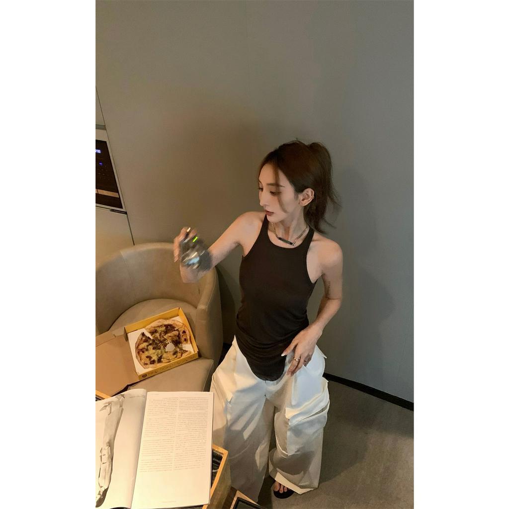 Cocory vn Áo Tank Top Hai Dây Dáng Ôm Phong Cách Mỹ Thời Trang Mùa Hè Quyến Rũ Cho Nữ