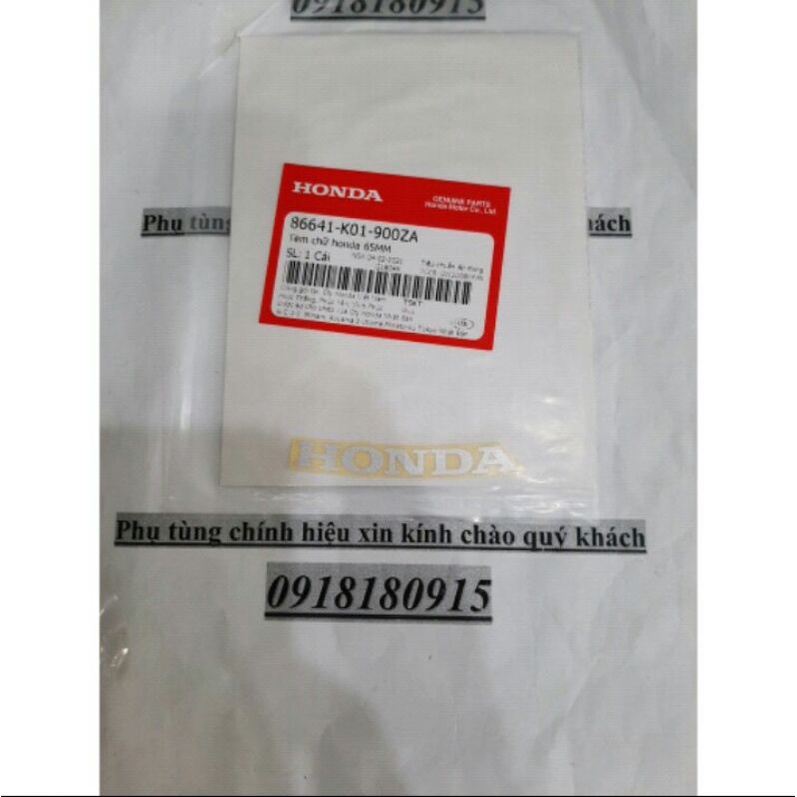 Tem chữ honda tem mặt lạ 65mm đỏ đen trắng chính hãng honda