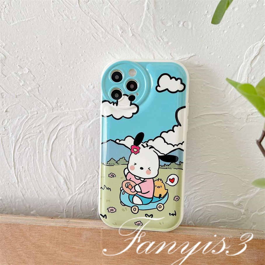 Ốp Điện Thoại TPU Mềm Đệm Khí Hình Cún Hoạt Họa Cho iPhone 14 13 12 11 Pro Max X XR Xs Max 8 7 6 6s Plus SE 2020
