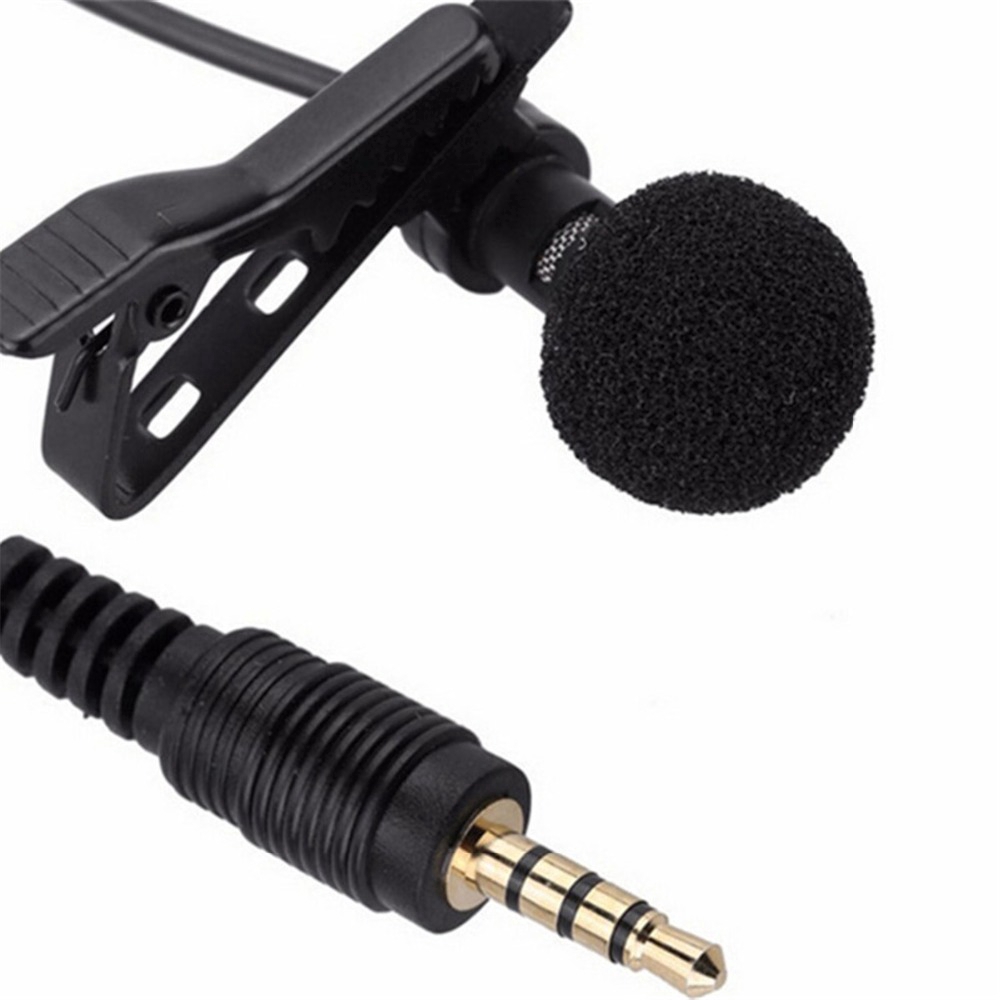 Portable Clip-on Lapel Lavalier Microphone 3.5mm Jack Hands-free Mini Wired Condenser Microphone Smartphone