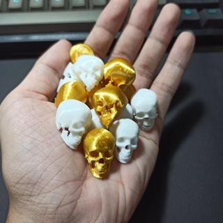 Set 5 Mô hình Đầu lâu tí hon, siêu nhỏ, cao 1.8cm, trang trí kinh dị, sa bàn, chuồng bò sát, halloween