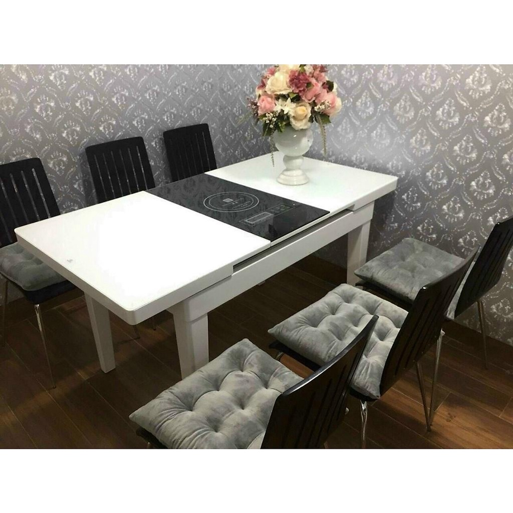 ĐỆM NGỒI BỆT VUÔNG VẢI NỈ NHUNG CAO CẤP  màu ghi xám