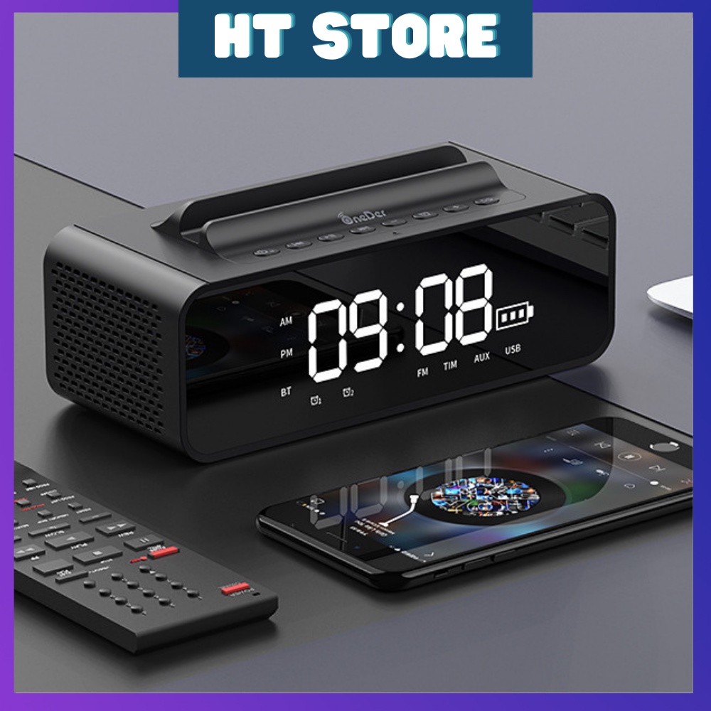 Loa Bluetooth Không Dây OneDer Phantom V06 Đa Năng Kết Hợp Đồng Hồ Báo Thức Bass Mạnh Mẽ Hàng Cao Cấp