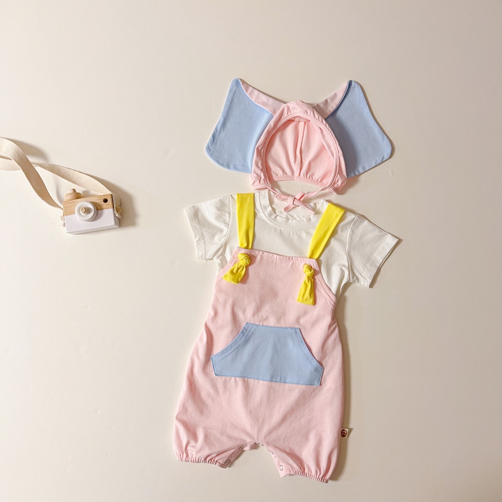 Áo Liền Quần + Nón Đáng Yêu Cho Bé Mới Sinh