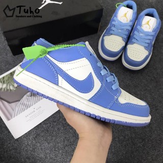 Giày Jordan 1, Giày Thể Thao JD1 Cổ Thấp Xanh Dương Trắng, Đế Khâu Da Bò Full Size (36-43) -TuhoShop.com