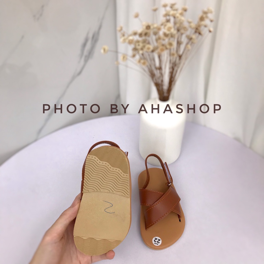 Sẵn tăng size Dép sandal quai chéo đế kếp style Hàn Quốc cho bé trai, bé gái K001