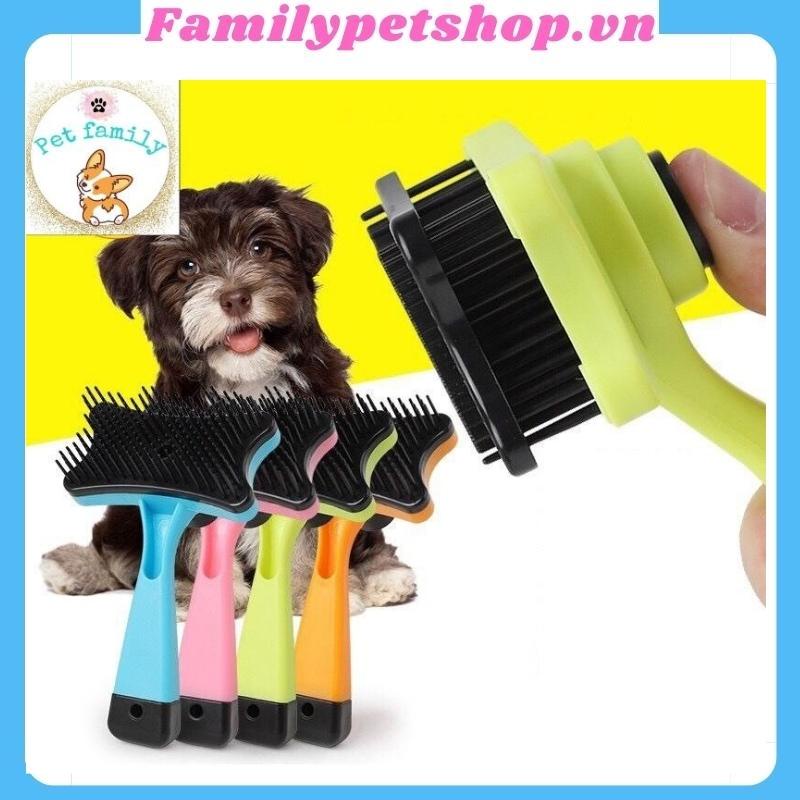 Lược chải lông cho chó mèo thú cưng mẫu lược vệ sinh làm đẹp có nút bấm-familypetshop.vn