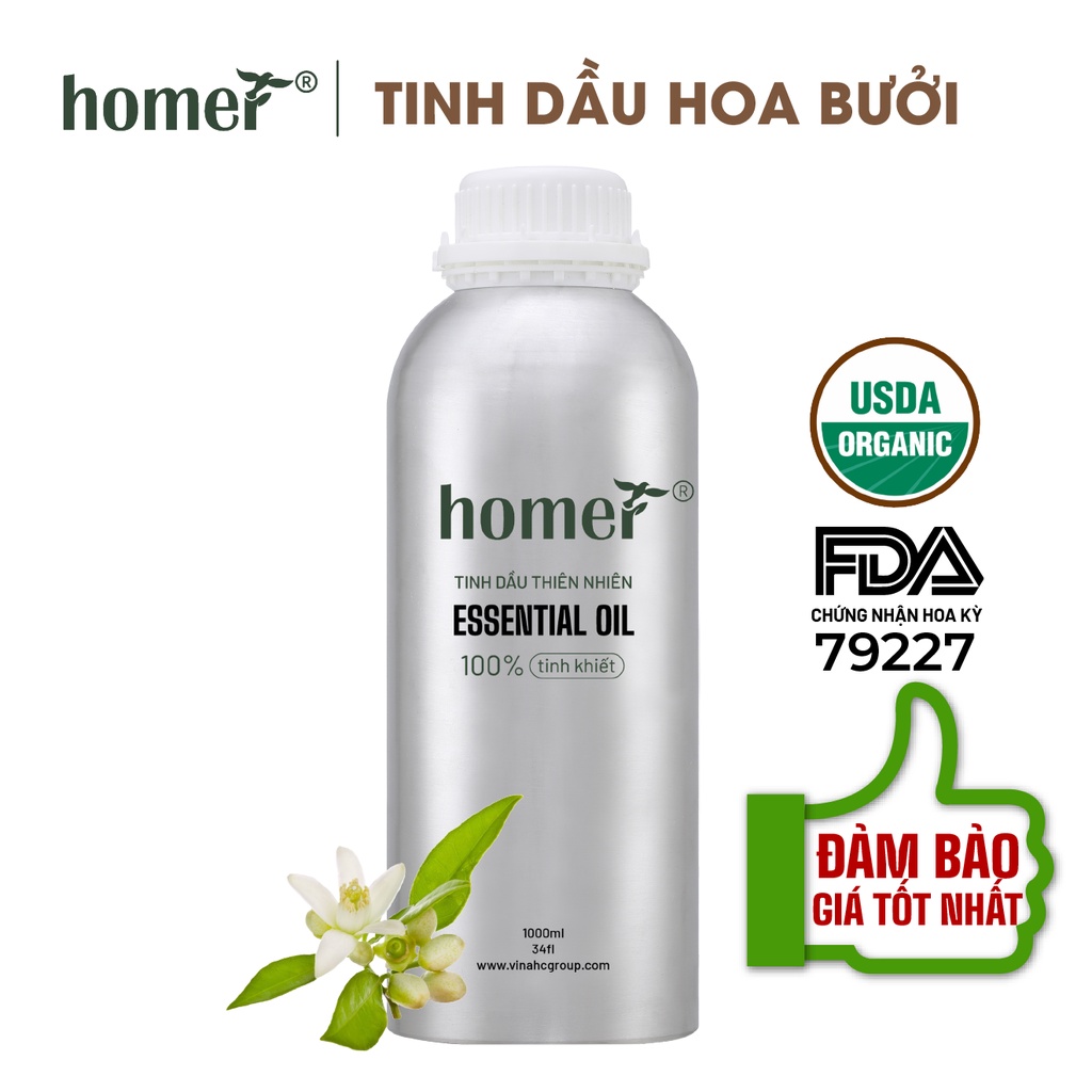 Tinh dầu Hoa Bưởi Homer 500ML/ 1L - Grapefruit Essential Oil  - đạt chuẩn chất lượng kiểm định