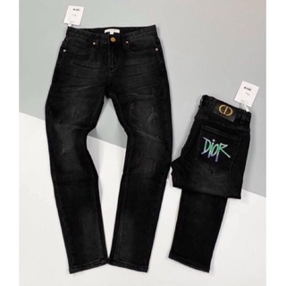 Quần Biker Dior đơn giản in chữ túi sau cực đẹp - Quần bò ống côn - Quần jean nam