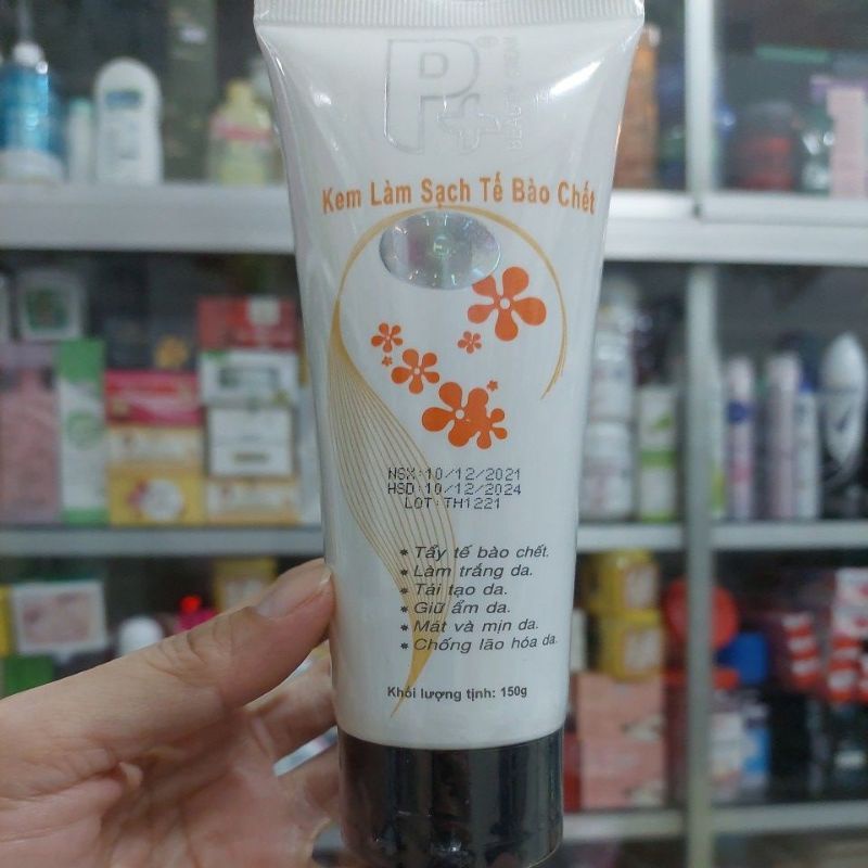 KEM LÀM SẠCH TẾ BÀO CHẾT MẶT VÀ BODY HIỆU QUẢ P+ BEAUTY 150G, DA TRẮNG SẠCH TỰ NHIÊN