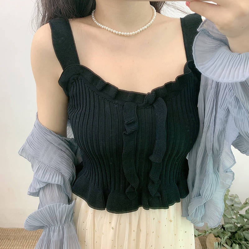 Áo dệt kim IELGY sát nách thời trang mùa hè cho nữ