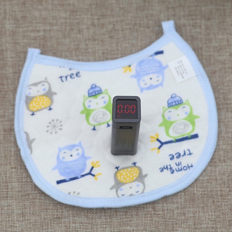 Yếm Ăn Dặm Cotton Trần Bông Chống Thấm Nước Họa Tiết Hình Cú Mèo Cho Bé