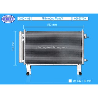 Giàn nóng chevrolet spark mã oem 96663729