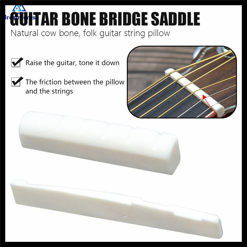 DF 6 String Folk Guitar Bone Saddle and Nut Music Instruments Replacement Spare Part White Guitar Parts