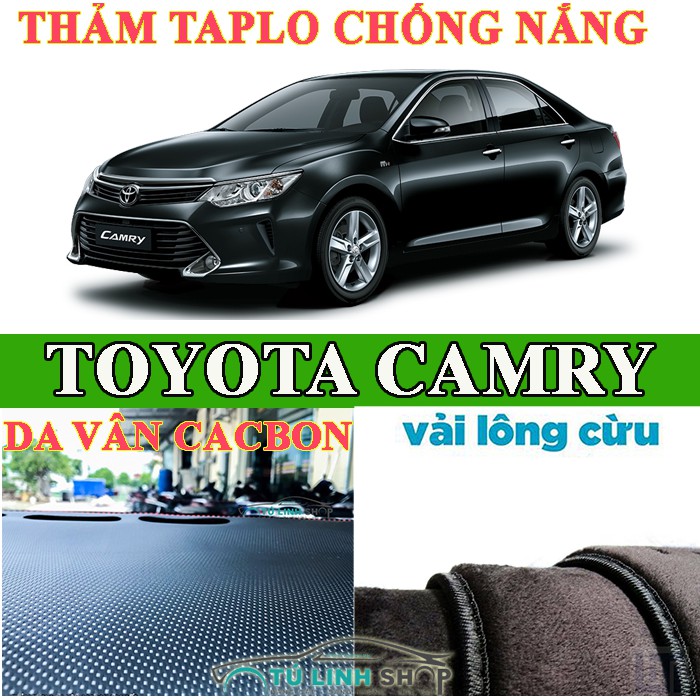 Thảm taplo Toyota Camry bằng lông Cừu 3 lớp hoặc Da Cacbon