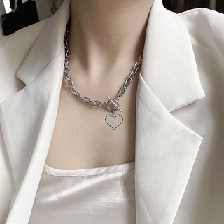 Vòng cổ choker màu vàng/bạc mặt trái tim phong cách Hàn Quốc cho nữ