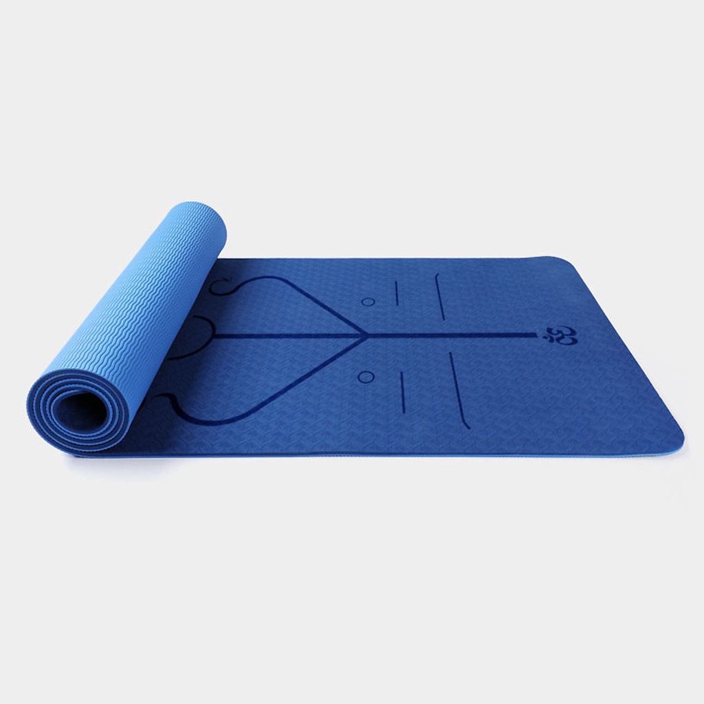 Thảm tập yoga, thảm tập gym tại nhà THAMES chống trượt TPE định tuyến 2 lớp dày 8mm – Tặng Kèm Túi