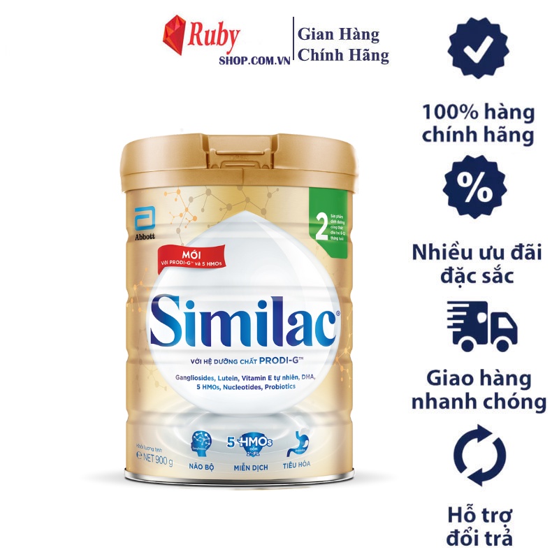 Sữa bột Similac IQ 2 (HMO) hương vani 900g - Mới