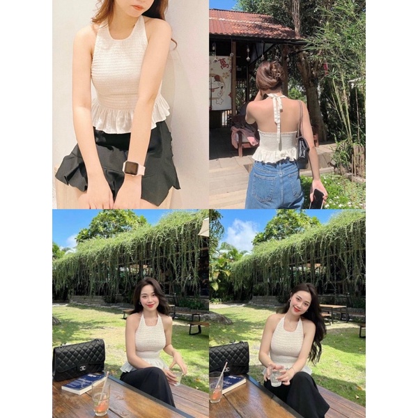 ÁO YẾM CROPTOP NHÚN