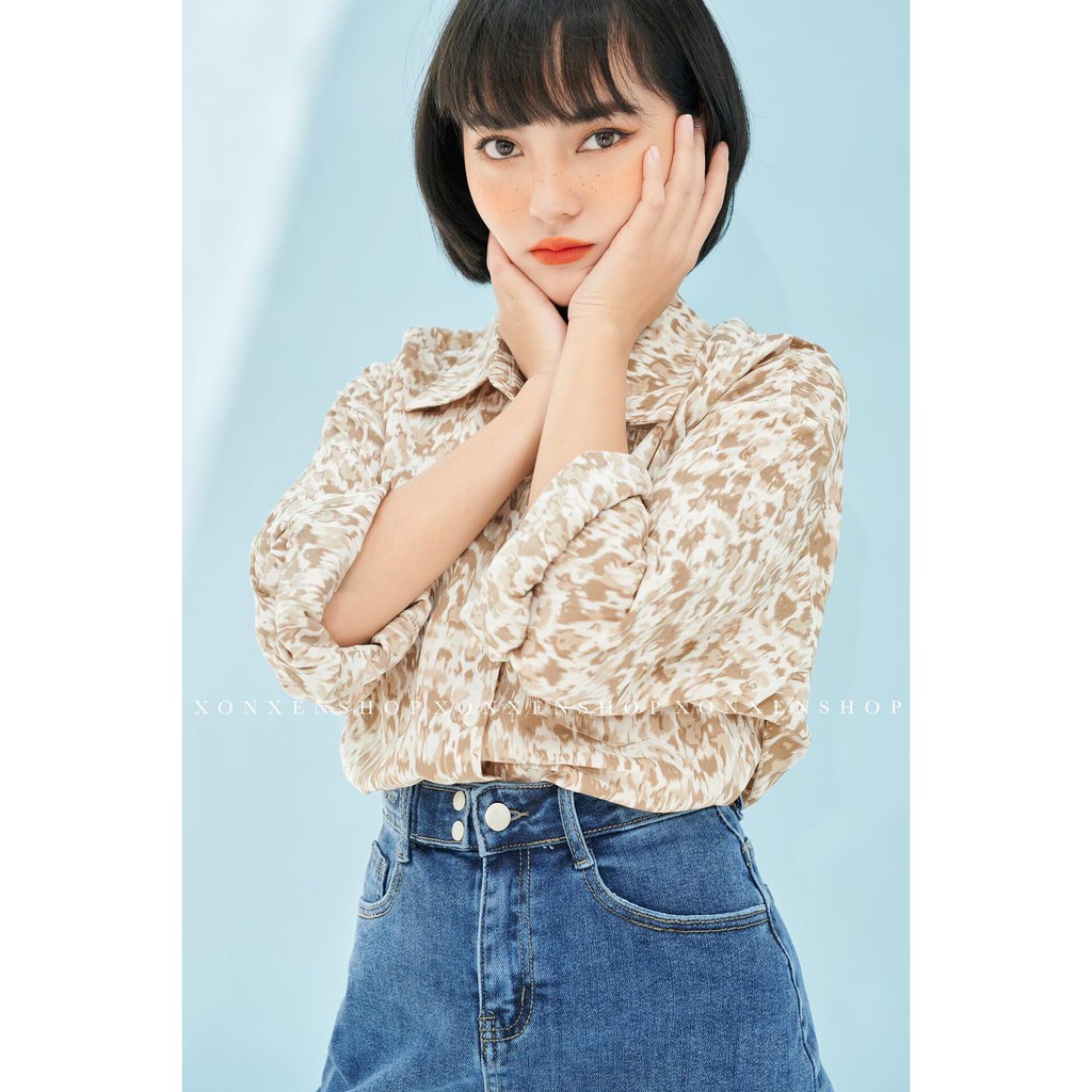 Áo sơ mi nữ Hàn Quốc sơ mi vintage cá tính chất vải voan rũ mịn XONXEN SHOP freesize mã 511020