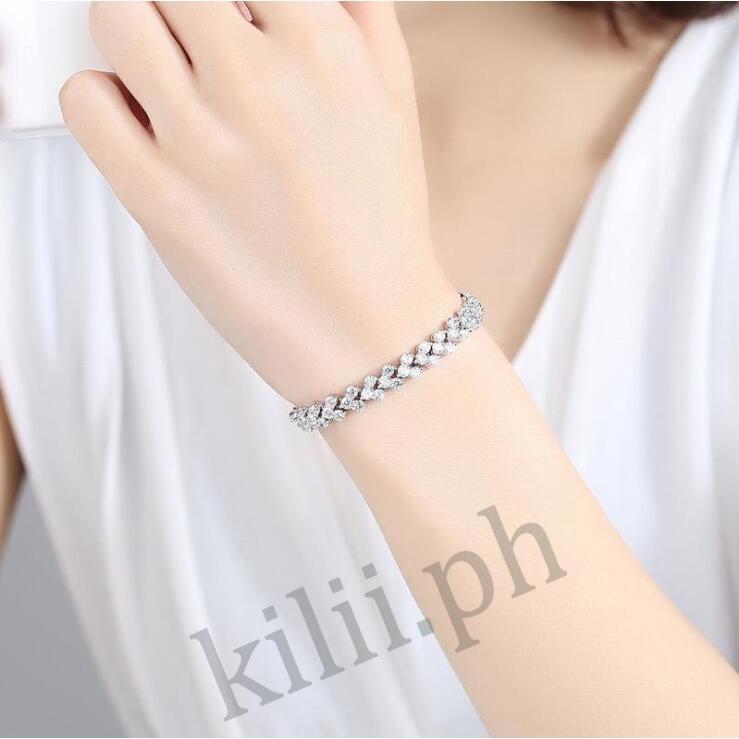 Kilii Vòng Tay Đính Đá Hình Trái Tim Thời Trang