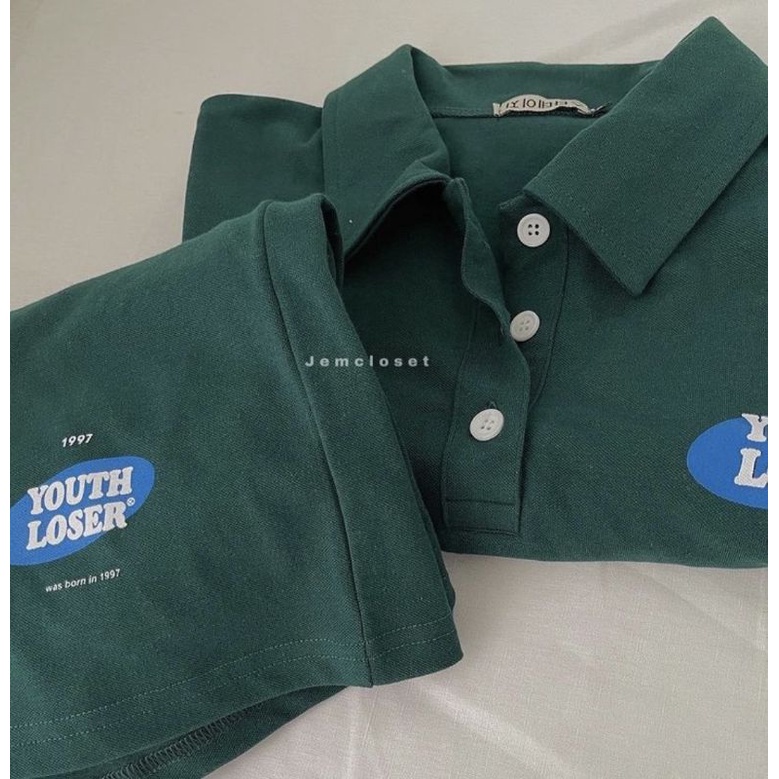 Áo thun cotton tay lỡ unisex - - BỘ POLO YOUTH LOSER - - mẫu hot 2022..M131-