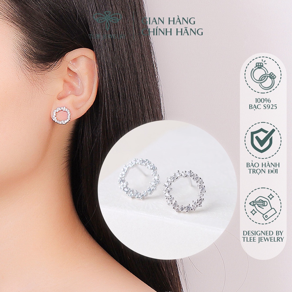 Khuyên tai bạc nữ TLEE Bluesea nạm đá cao cấp sang trọng NCJ B0129