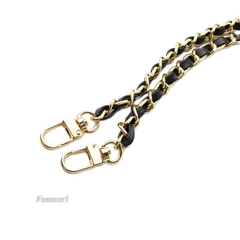 [Fenteer1] Dây Xích Kim Loại Và Da Đeo Túi Xách 47 inch DIY