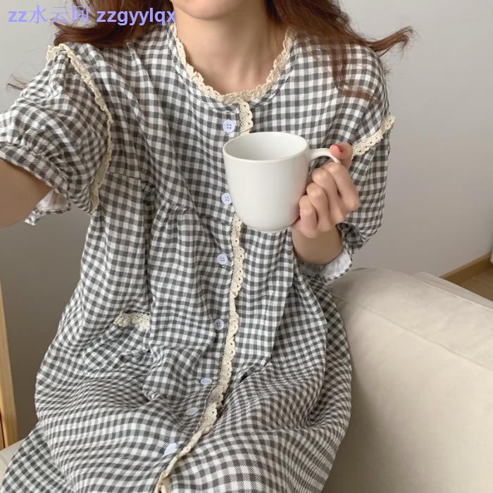 Bộ Đồ Ngủ Vải Cotton Lanh Kẻ Sọc Kiểu Hàn Quốc Thiết Kế Đơn Giản Cho Các Cặp Đôi