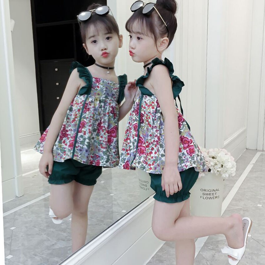 Đồ Bộ Bé Gái, Quần Áo Trẻ Em Họa Tiết Hoa Nhí Thời Trang Hàn Quốc Siêu Cute SIXTEEN.