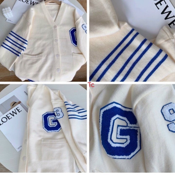 ÁO CARDIGAN IN CHỮ G FORM TO THỤNG CHÙM MÔNG CHẤT NỈ COTTON DẦY MỊN | BigBuy360 - bigbuy360.vn