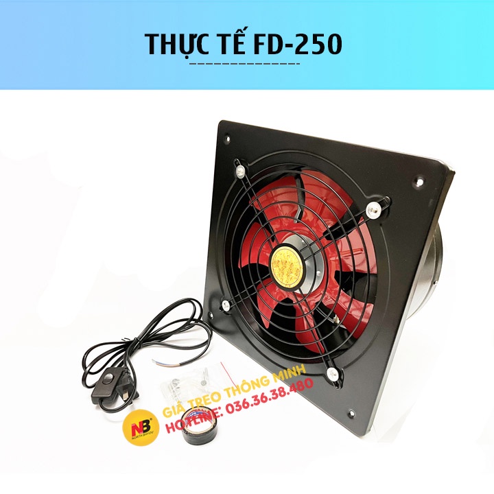 Quạt Hút Mùi Nhà Vệ Sinh , Nhà Bếp , Phòng Ngủ - Quạt Hút Thông Gió Nhà Xưởng FD 250 - 100W / Sức Gió 2100 m3/h