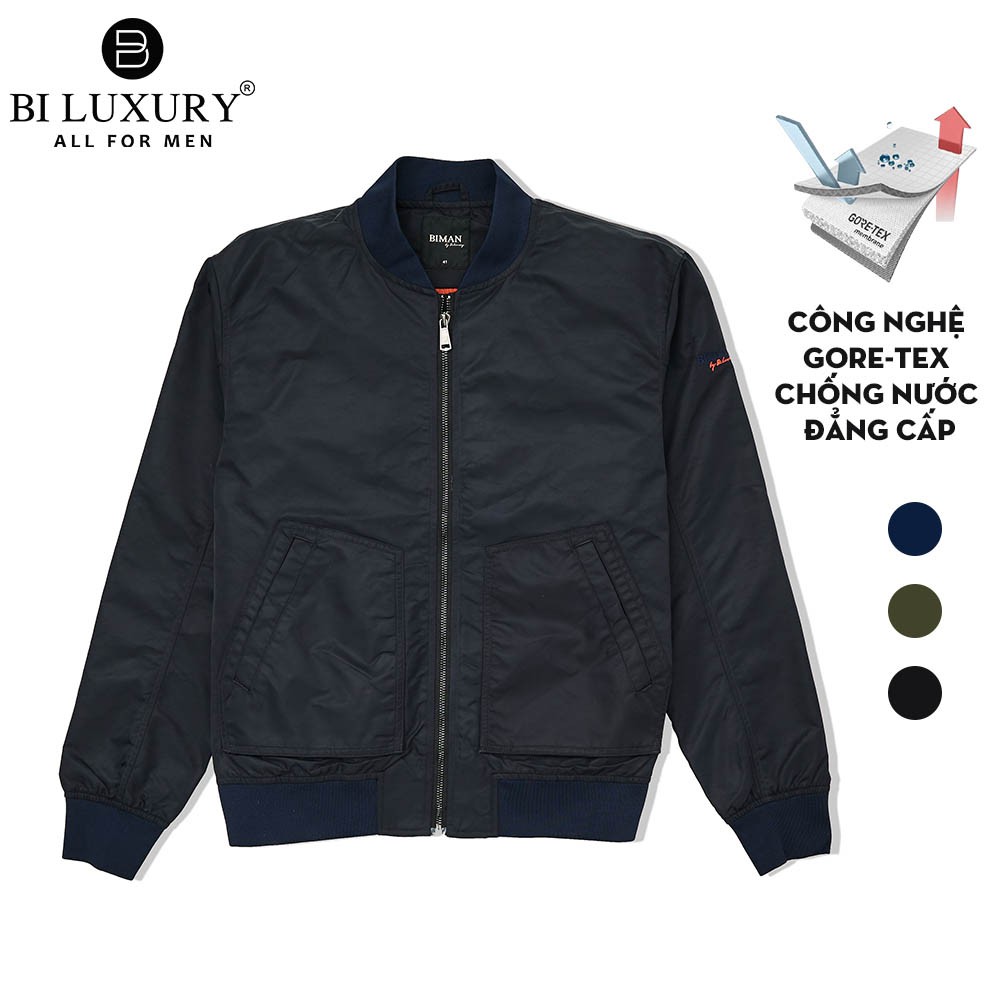 Áo khoác nam bomber Biluxury 4AG2T008 vải gió hai lớp chông nước đẳng cấp Gore-tex