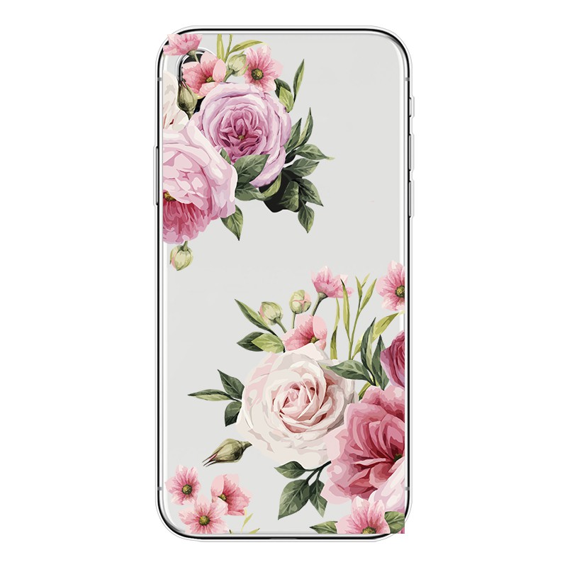 Ốp lưng silicon TPU Hoa Lá cho Samsung S6 S7 S8 S9 S10 A5 A6 A7 A8 A9 J4 J5 J6 J7 M20