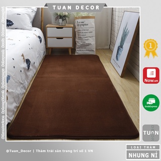 Thảm trải sàn cao cấp lông ngắn màu nâu 1m6x1m