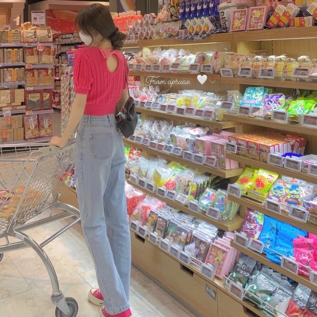 Áo sweater ZHELIHANGFEI tay phồng đính nơ xinh xắn hợp thời trang