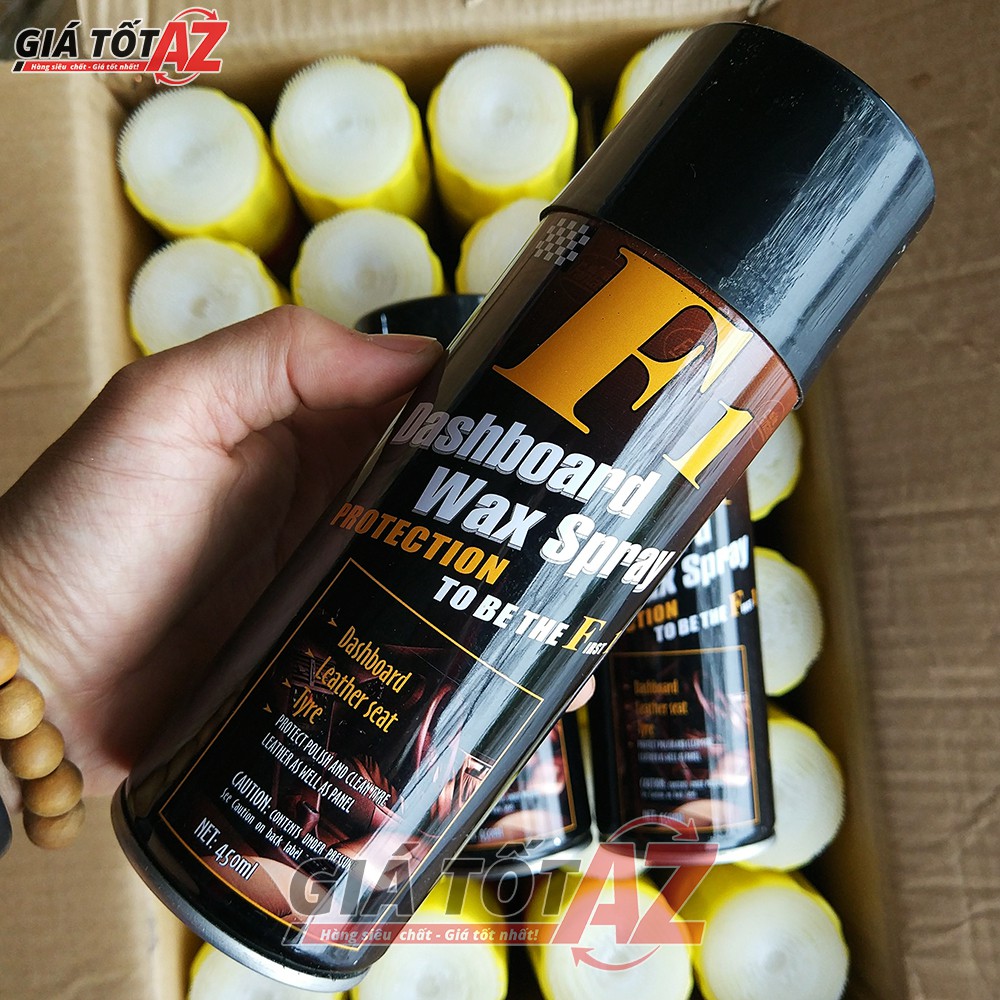 Chai xịt dưỡng bóng da, nhựa cao cấp cho xe ô tô WAX F1 450g
