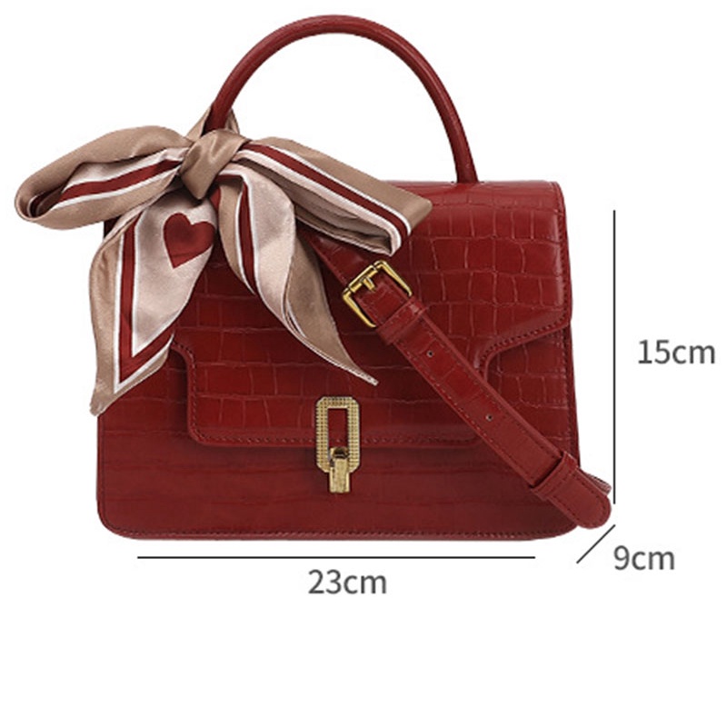 IELGY Túi Xách Tay Cài Khóa Vuông Kiểu retro Thời Trang Cao Cấp Cho Bạn Gái