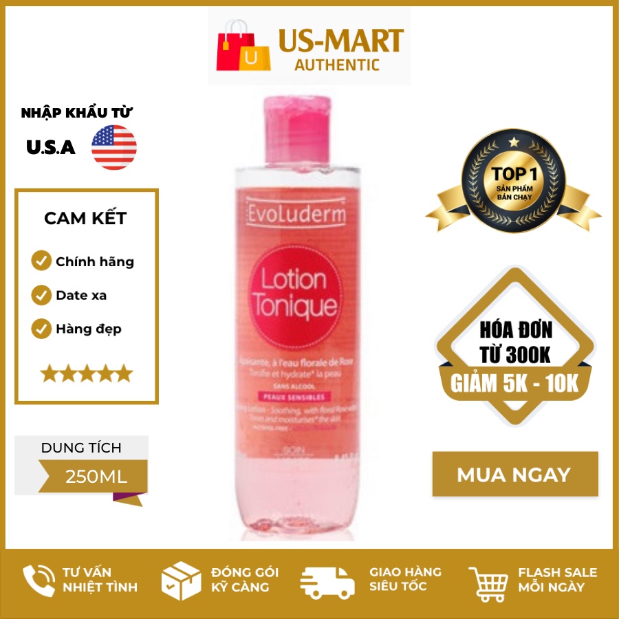 Nước hoa hồng không cồn Evoluderm 250ml