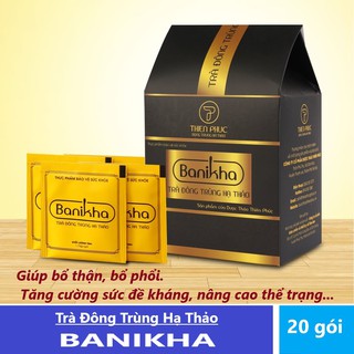 Trà Đông Trùng Hạ Thảo BANIKHA - Giúp bổ thận, bổ phổi. Tăng cường sức đề kháng, nâng cao thể trạng (Hộp 20 gói)