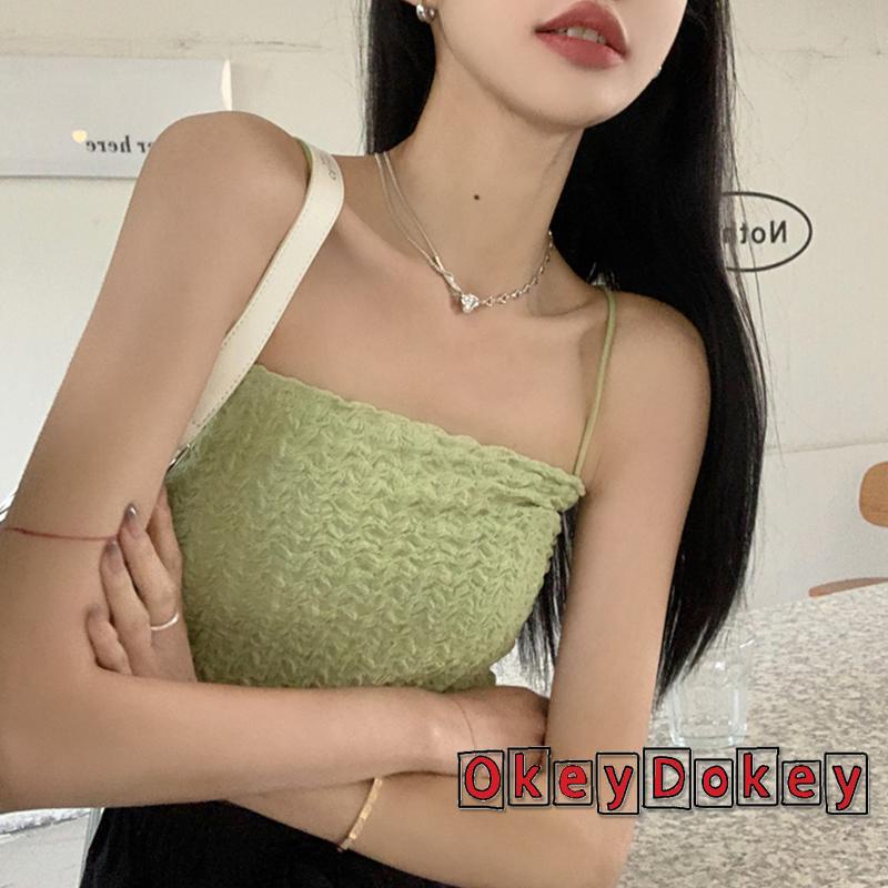 Áo Crop Top Hai Dây Màu Trơn Bằng Vải Voan Thời Trang Mùa Hè Cho Nữ