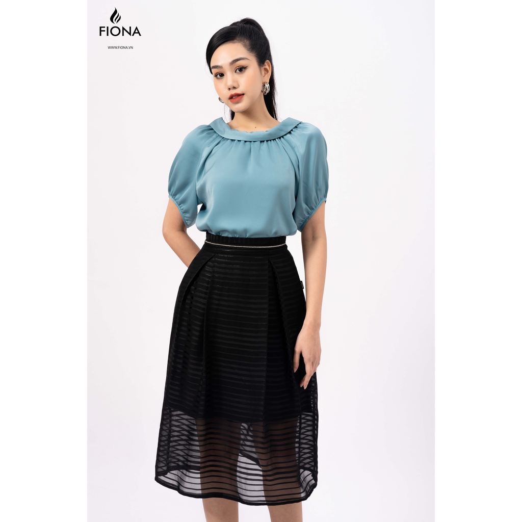 Chân váy nữ dáng dài, khóa sườn, phối Chifon FIONA F250735