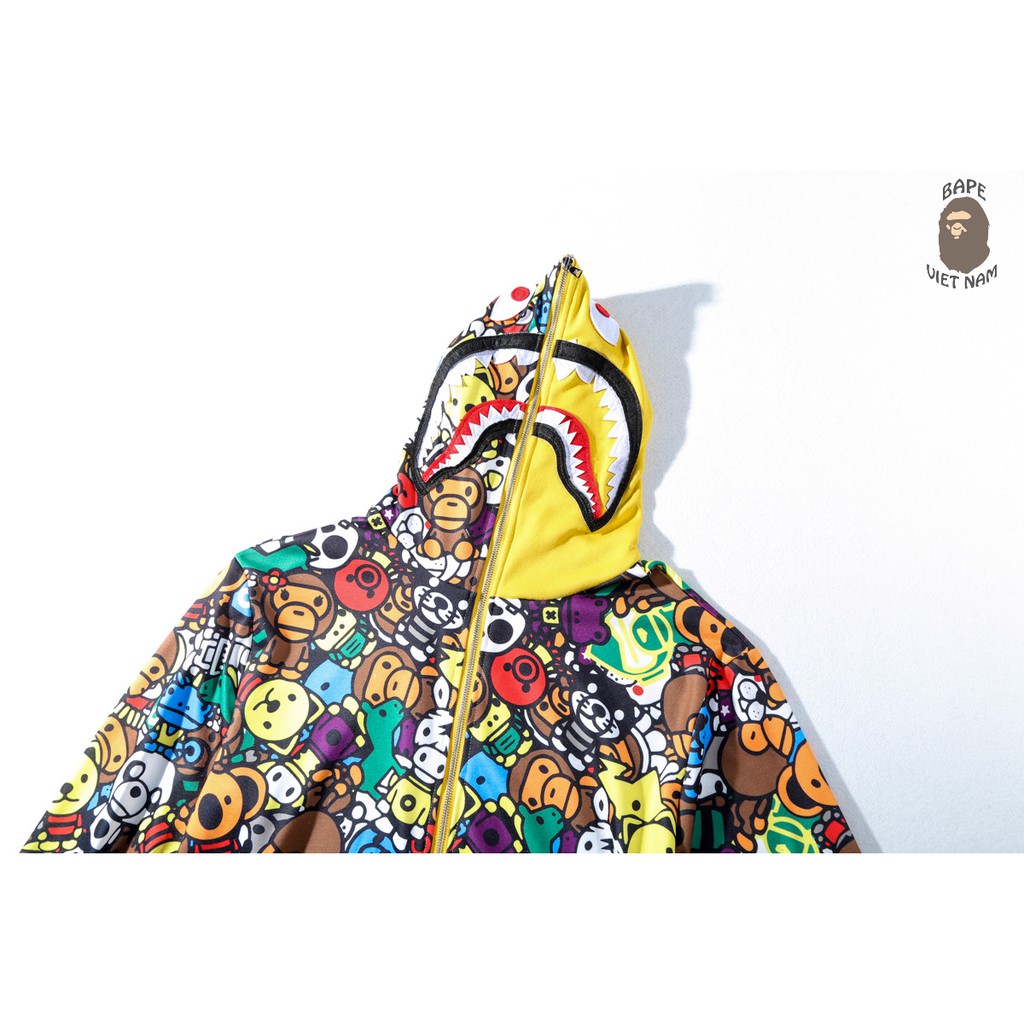 [ODER + FREESHIP] Jacket Bape Babymilo Zoo fullzip , Áo khoác Hoodie Bape Cá Ngáo | BigBuy360 - bigbuy360.vn