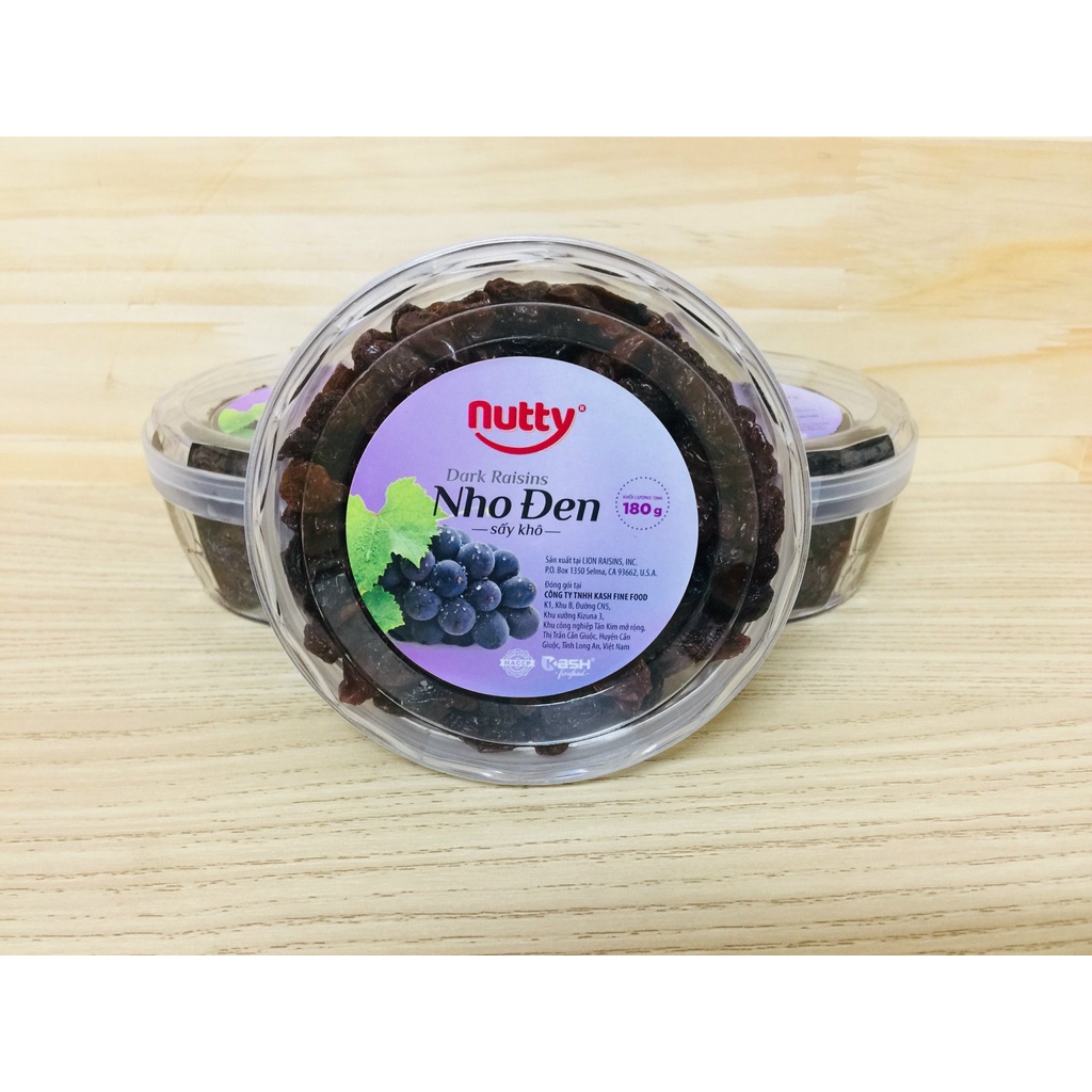 Nho Đen Sấy Khô Tự Nhiên Nutty Không Đường, Không Chất Bảo Quản - Hộp 180 gam | Meta Freshgo