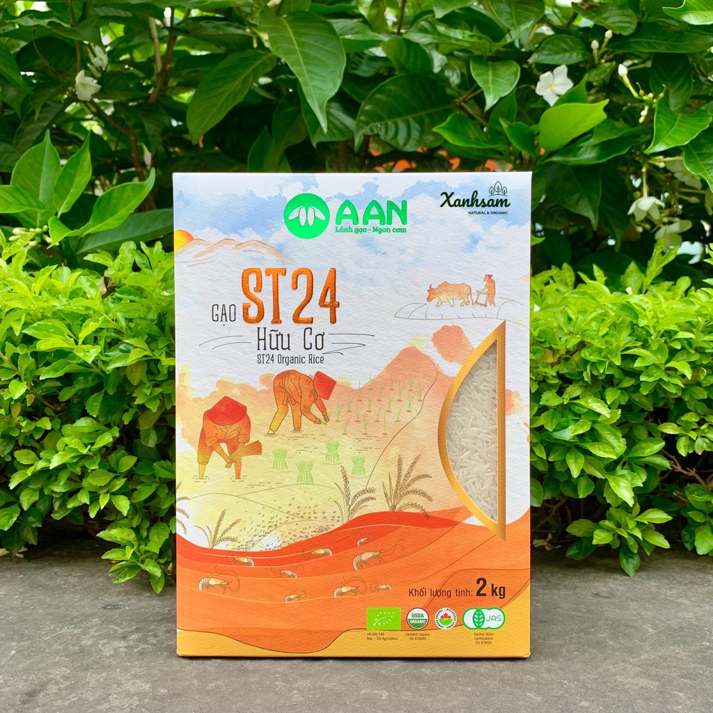 Gạo Trắng ST24 Hữu Cơ 2kg AAN - XanhSam Organic