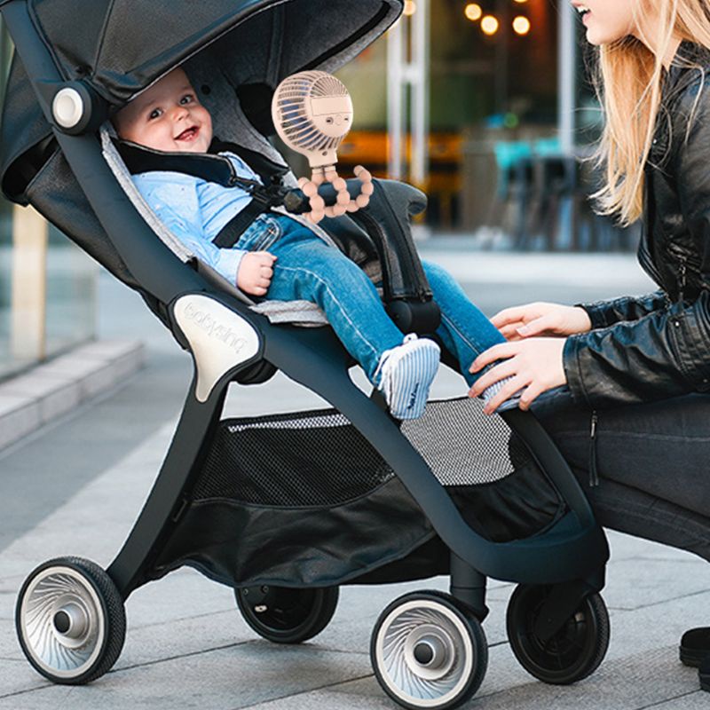 Quạt Làm Mát Mini Cầm Tay Sạc Cổng USB Hình Bạch Tuộc Có Thể Điều Chỉnh Treo Xe Đẩy Em Bé