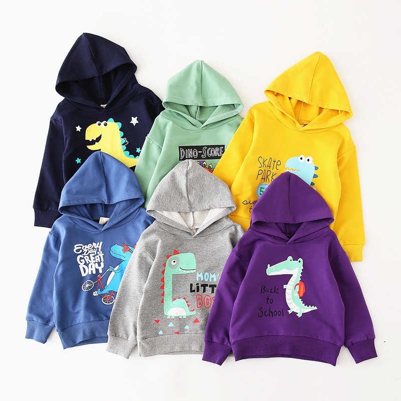 Áo nỉ hoodie bé trai WAPYPY, áo nỉ có mũ cho bé chất cotton (SY3919)