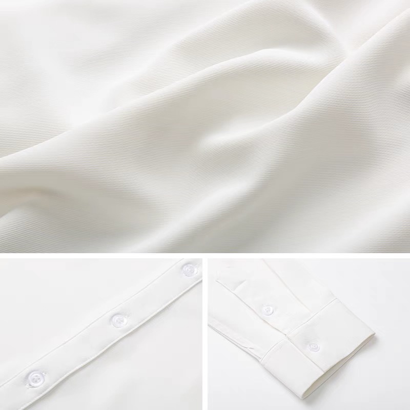 Sơ mi nam dài tay trắng ,đen cổ bẻ hàng chuẩn xuất,chất liệu co giãn,fom ôm dáng slim body thiết kế trẻ trung | BigBuy360 - bigbuy360.vn